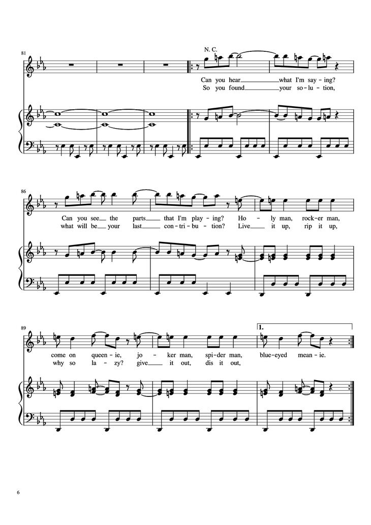 Page 6 of the piano sheet music PDF Piano - Fool