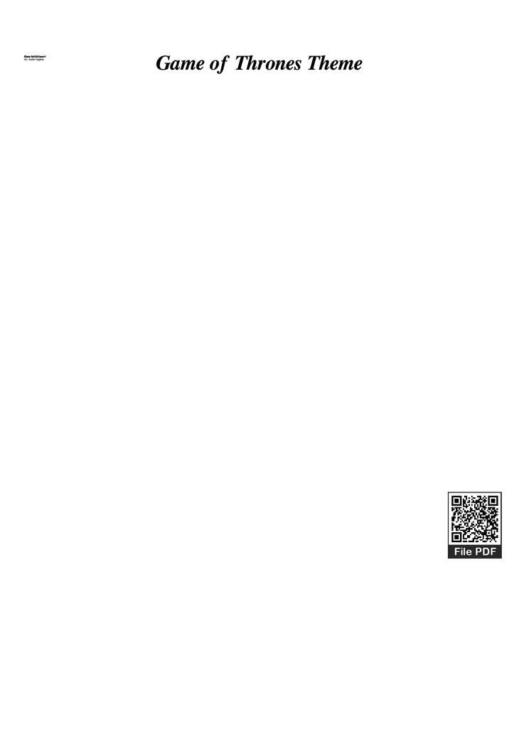 Page 1 of the piano sheet music PDF Piano - Game of Thrones Theme Piano by Ramin Djawadi