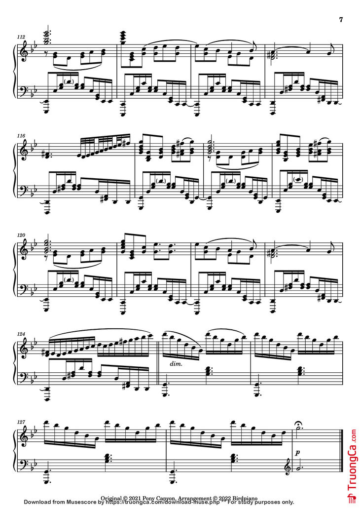 Page 7 of the piano sheet music PDF Piano - The Other Side of the Sea Piano by KOHTA YAMAMOTO