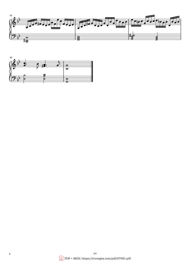 Page 4 of the piano sheet music PDF Piano - G minor Piano by J.S. Bach