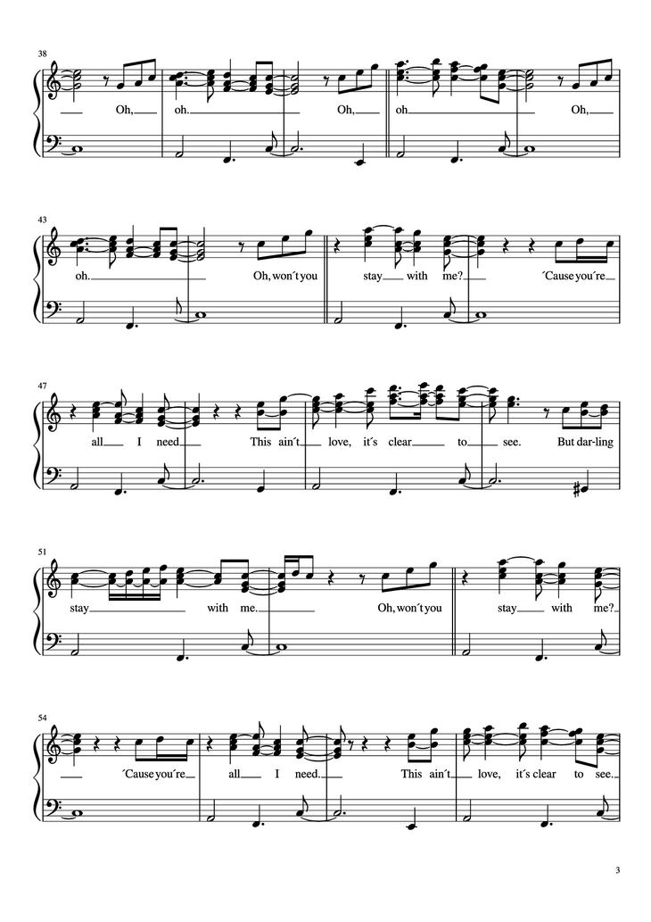 Page 3 of the piano sheet music PDF Piano - Stay with me Piano by Undefined
