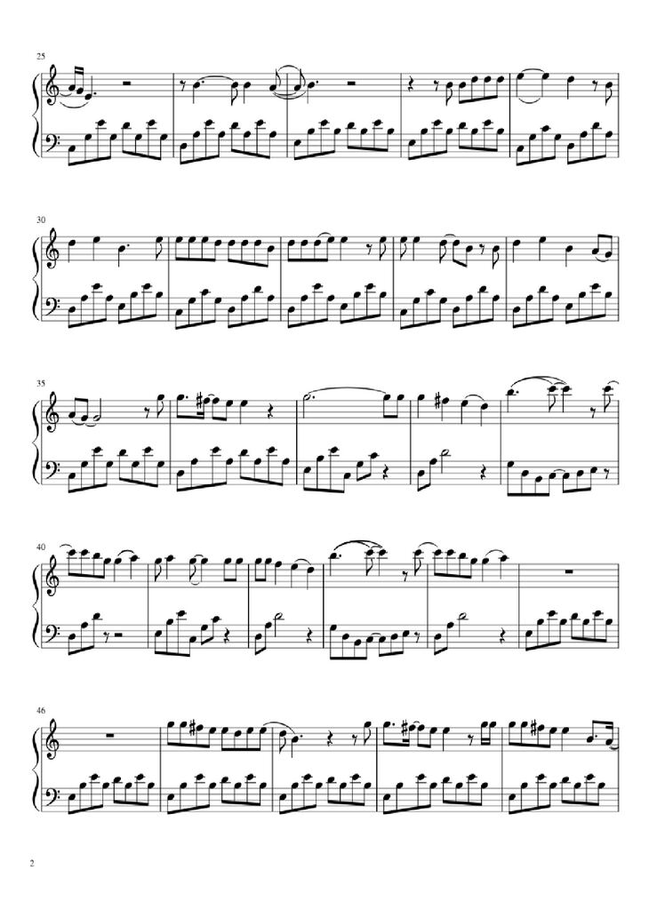 Page 2 of the piano sheet music PDF Piano - Livin