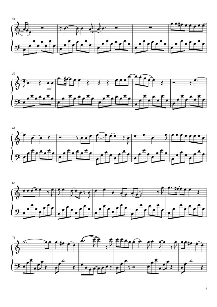 Page 3 of the piano sheet music PDF Piano - Livin
