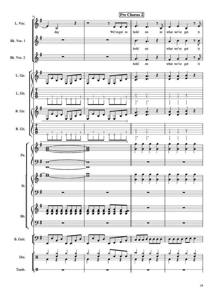 Page 19 of the piano sheet music PDF Piano Guitar Tab - Livin