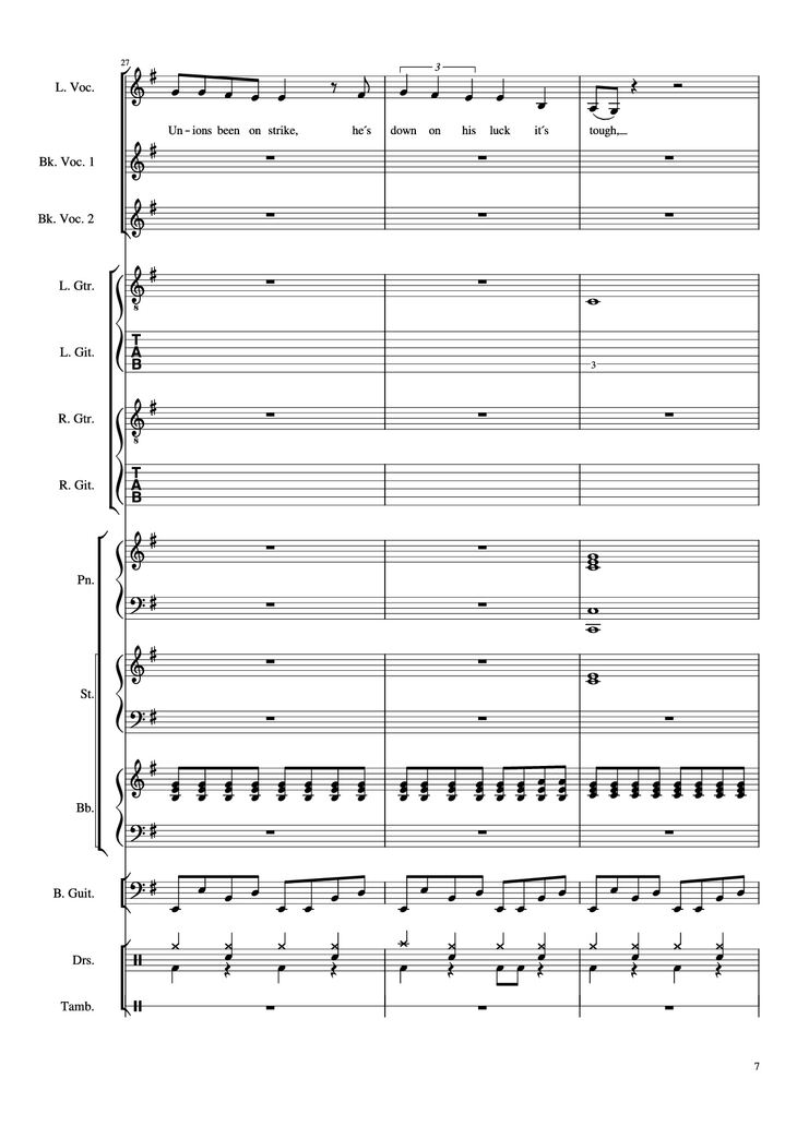 Page 7 of the piano sheet music PDF Piano Guitar Tab - Livin