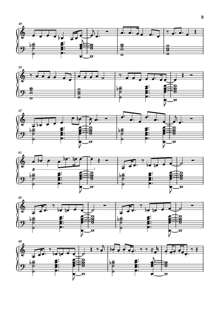 Page 3 of the piano sheet music PDF Piano - Stronger Than Me Piano by Undefined