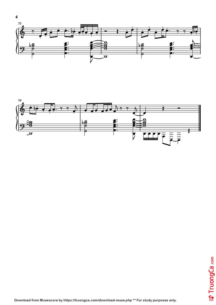 Page 4 of the piano sheet music PDF Piano - Stronger Than Me Piano by Undefined