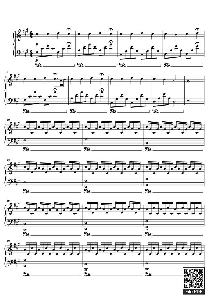 Page 1 of the piano sheet music PDF Piano - experience Piano by Undefined