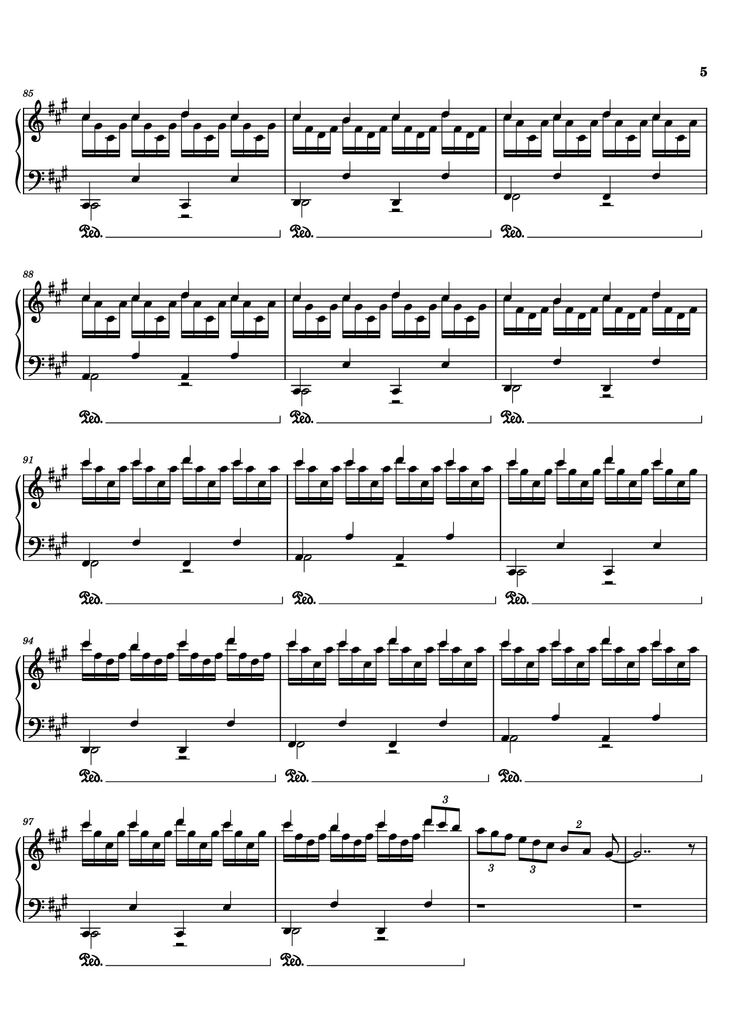 Page 5 of the piano sheet music PDF Piano - experience Piano by Undefined