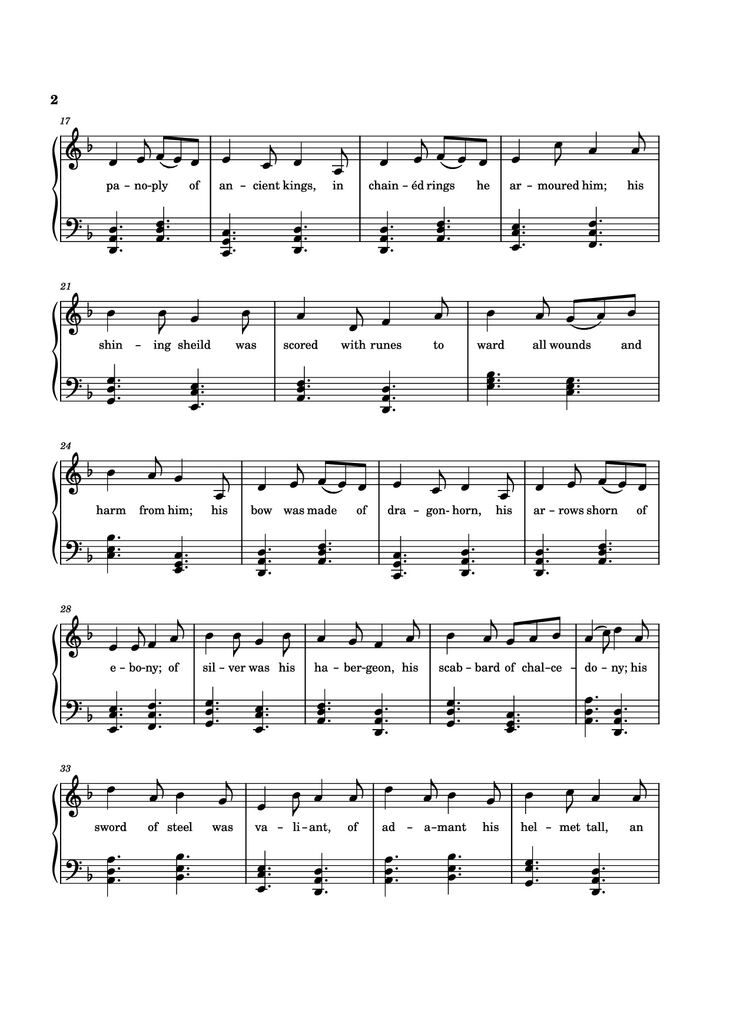 Page 2 of the piano sheet music PDF - The Tale of Eärendel Piano by Music Bee