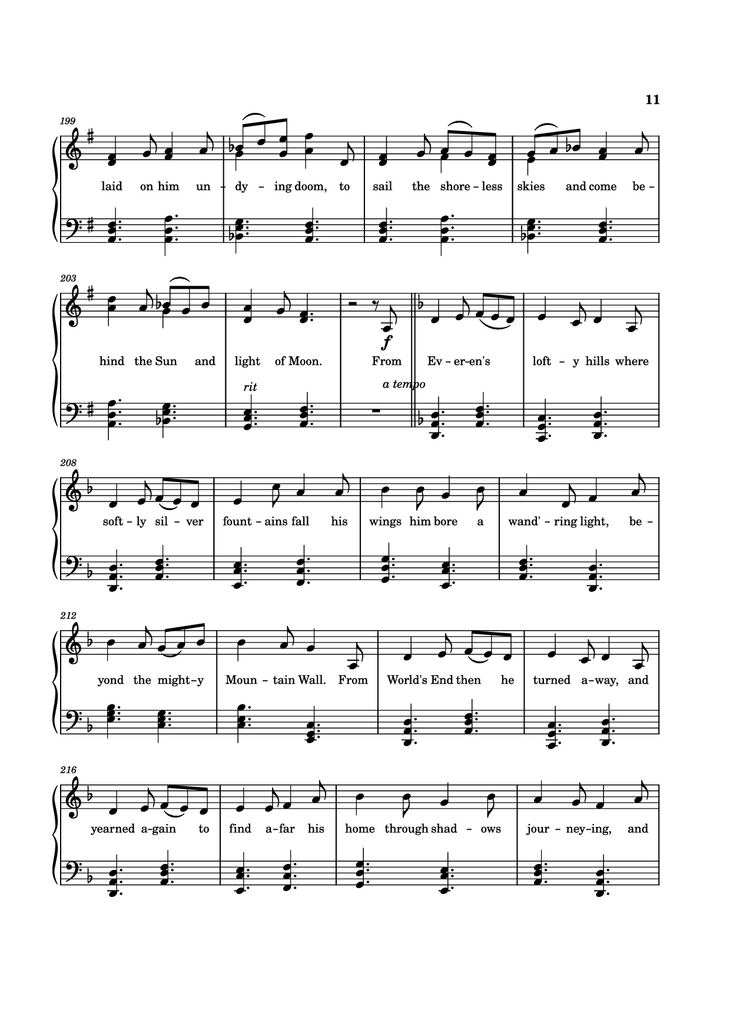Page 11 of the piano sheet music PDF - The Tale of Eärendel Piano by Music Bee