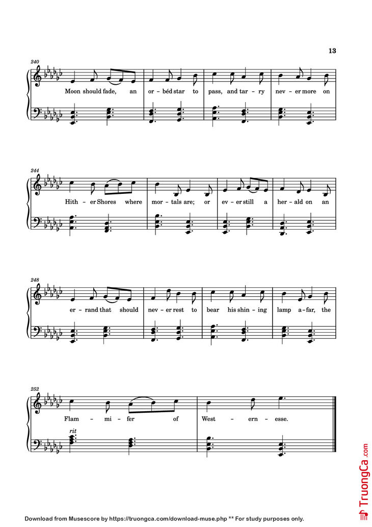 Page 13 of the piano sheet music PDF - The Tale of Eärendel Piano by Music Bee