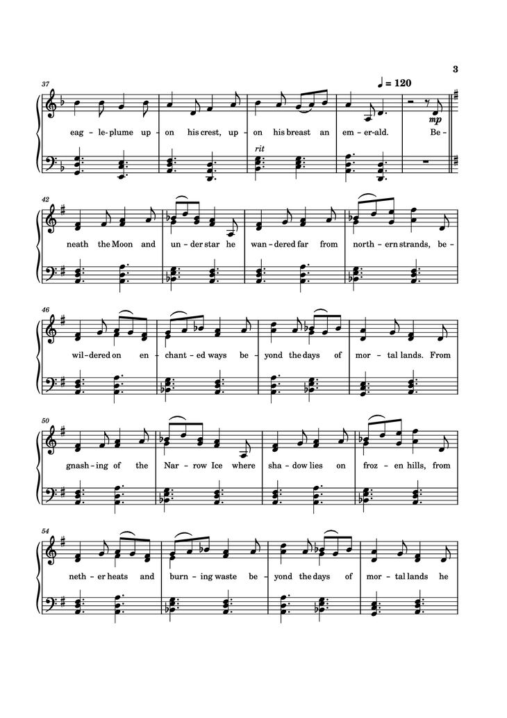 Page 3 of the piano sheet music PDF - The Tale of Eärendel Piano by Music Bee