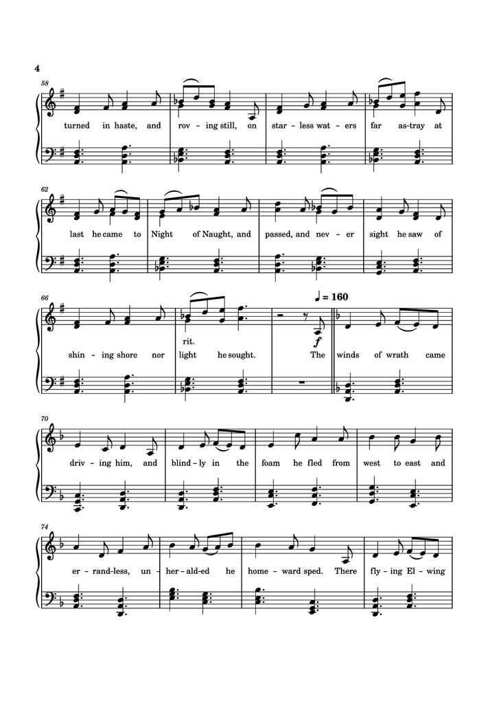 Page 4 of the piano sheet music PDF - The Tale of Eärendel Piano by Music Bee