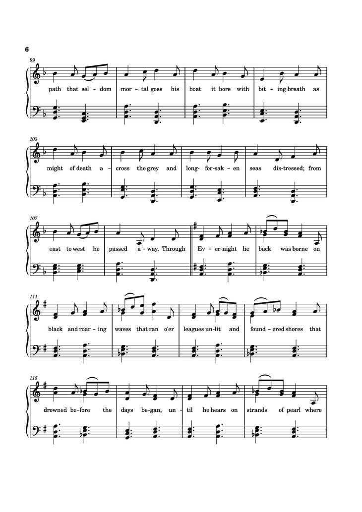 Page 6 of the piano sheet music PDF - The Tale of Eärendel Piano by Music Bee