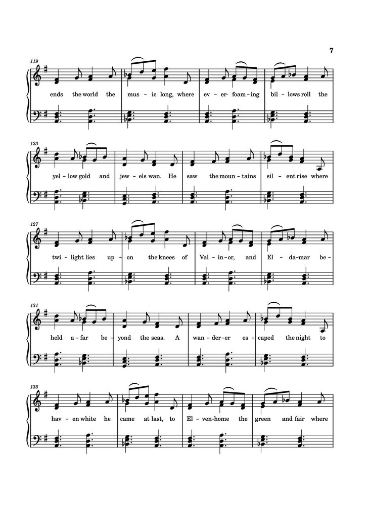 Page 7 of the piano sheet music PDF - The Tale of Eärendel Piano by Music Bee