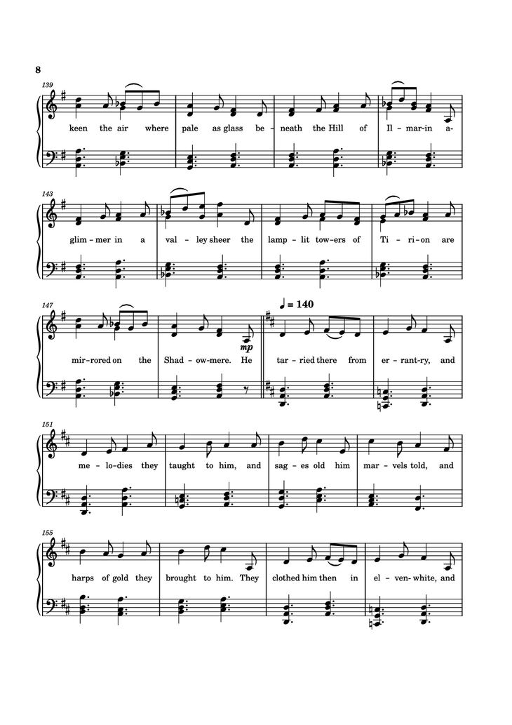 Page 8 of the piano sheet music PDF - The Tale of Eärendel Piano by Music Bee