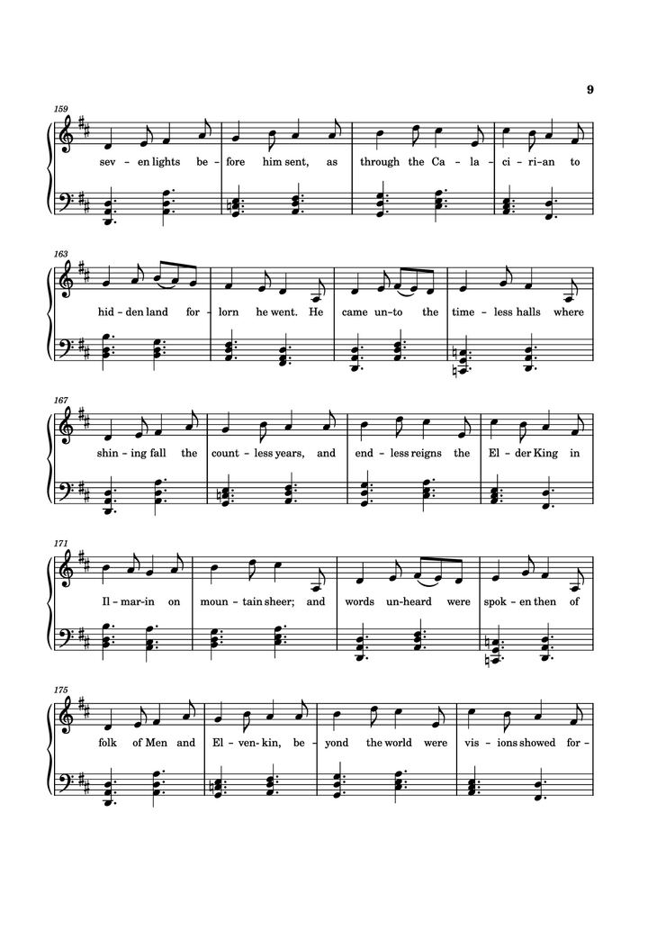 Page 9 of the piano sheet music PDF - The Tale of Eärendel Piano by Music Bee