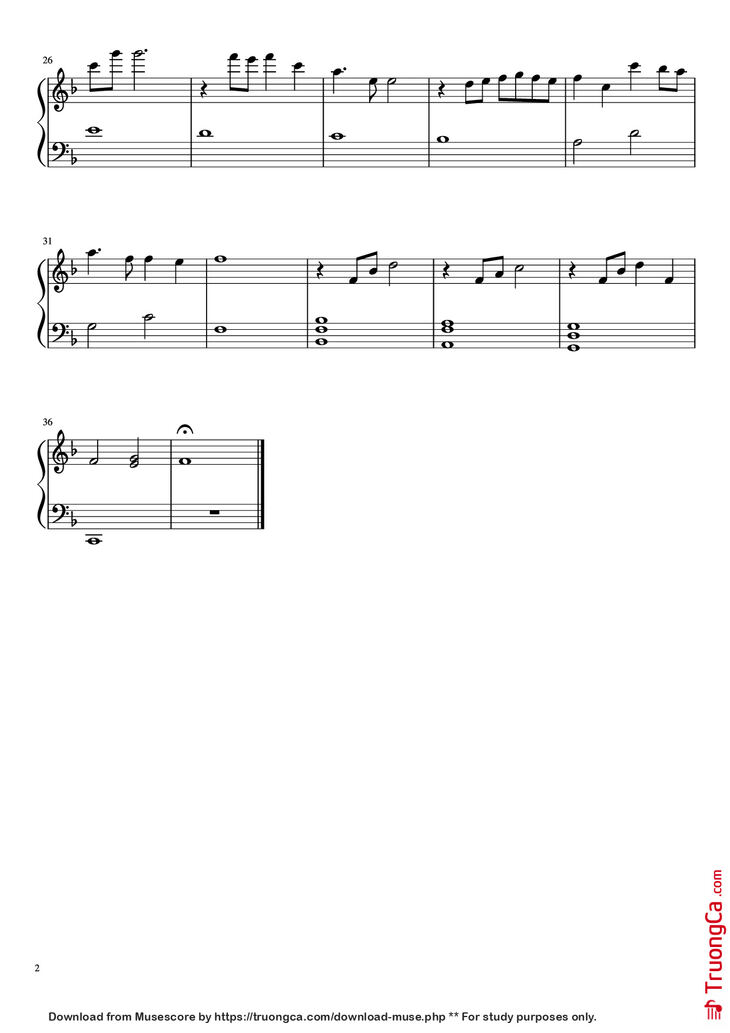 Page 2 of the piano sheet music PDF Piano - Grandma Piano by Koji Kondo