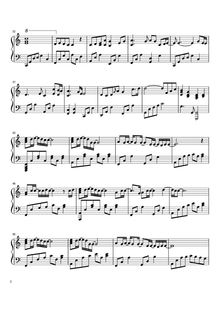 Page 2 of the piano sheet music PDF Piano - Photo of My Mind Piano by Crash Landing on You Soundtrack