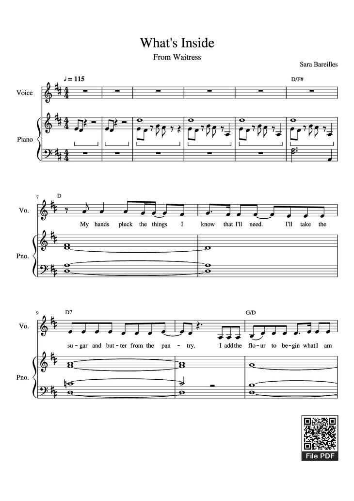 Page 1 of the piano sheet music PDF Piano - What