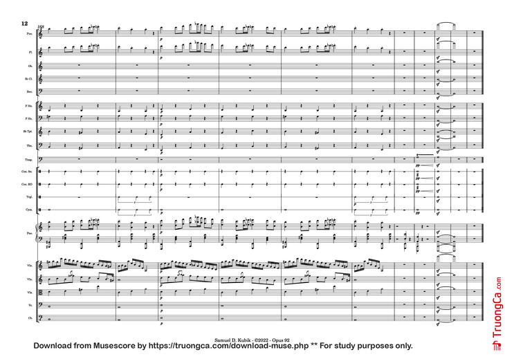 Page 12 of the piano sheet music PDF Piano - Tetris Theme Variations Piano by Samuel D. Kubik