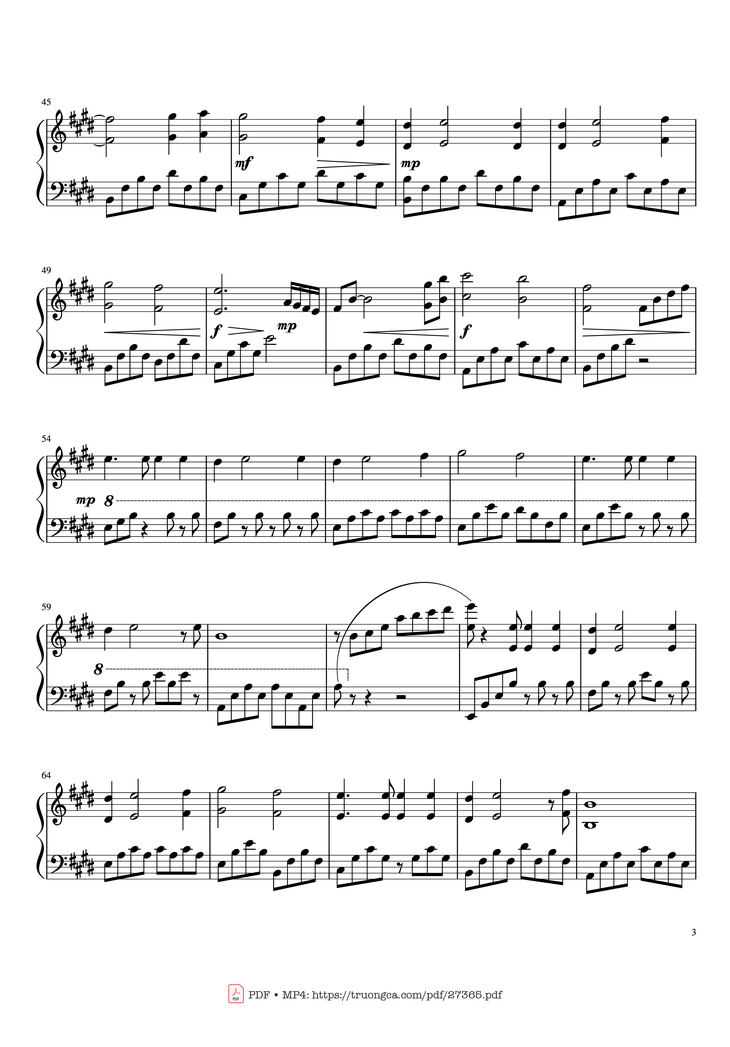 Page 3 of the piano sheet music PDF Piano - My Heart Will Go On Piano by Céline Dion
