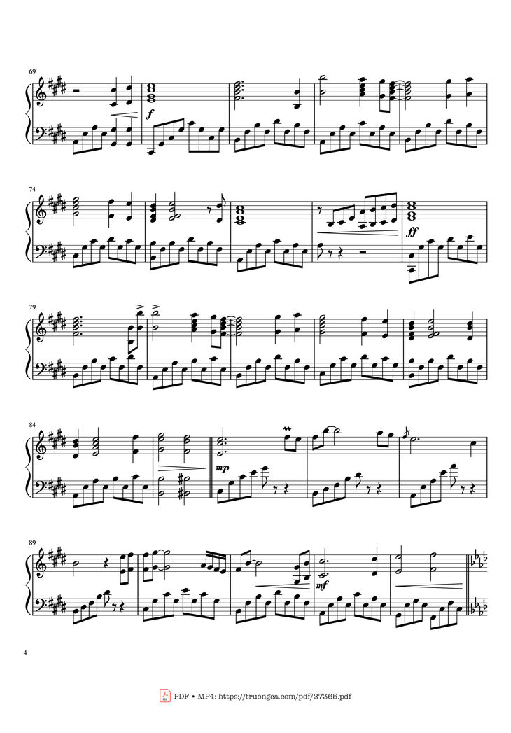 Page 4 of the piano sheet music PDF Piano - My Heart Will Go On Piano by Céline Dion