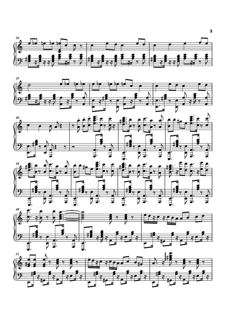 Page 3 of the piano sheet music PDF Piano - Mashle OP thing Piano by Undefined