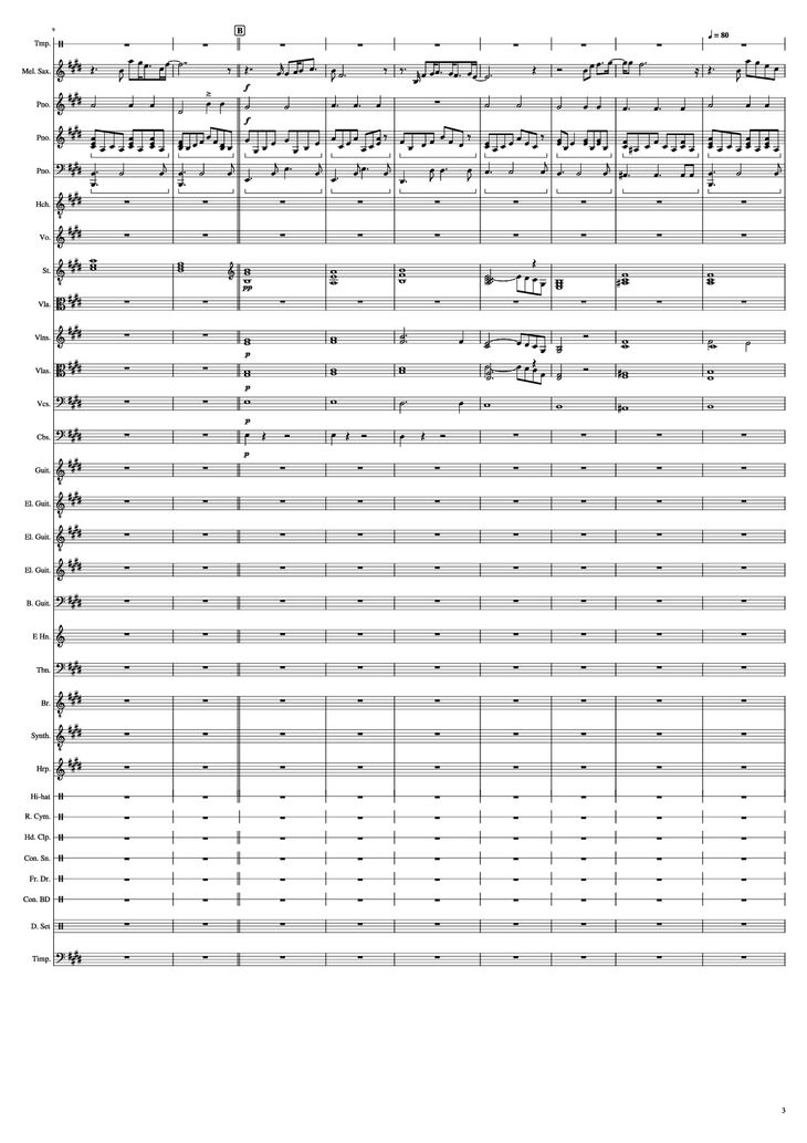 Page 3 of the piano sheet music PDF Piano - John Miles - Music Piano by Undefined
