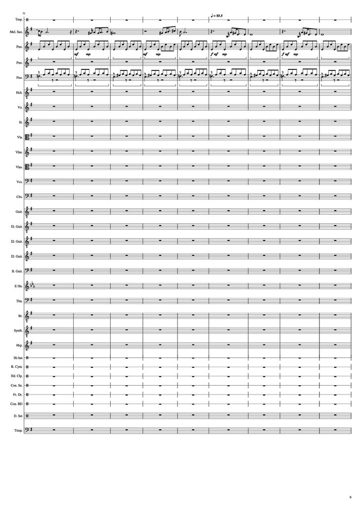 Page 9 of the piano sheet music PDF Piano - John Miles - Music Piano by Undefined