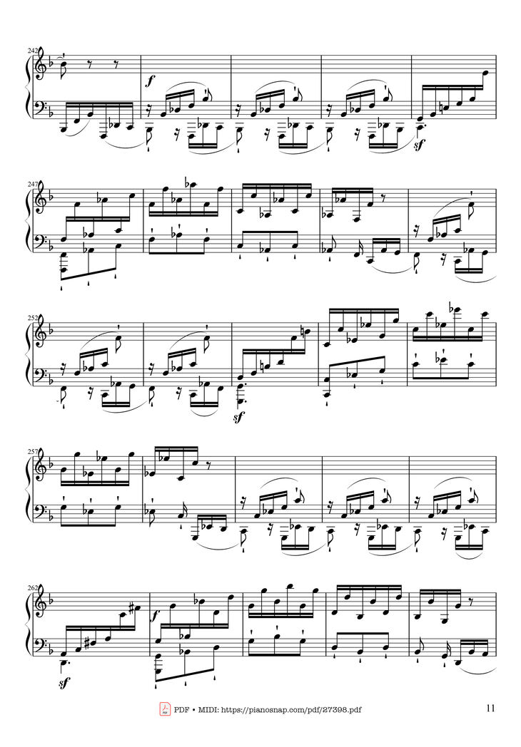 Page 11 of the piano sheet music PDF Piano - Sonate No. 17, Tempest (3rd Movement) by Beethoven