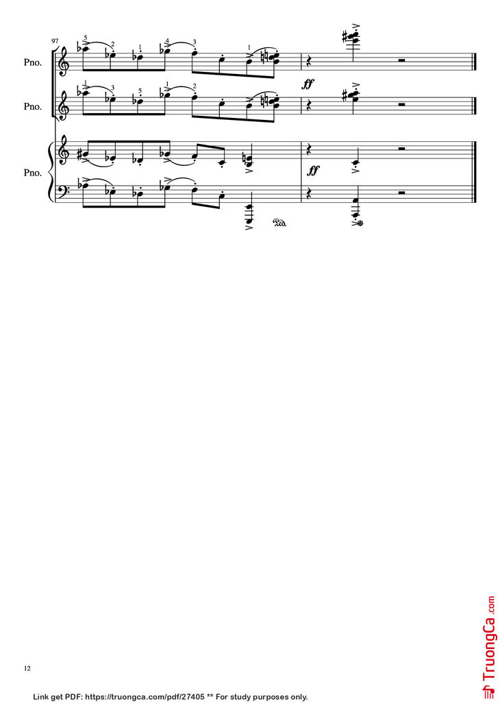 Page 12 of the piano sheet music PDF Piano - Libertango (piano duet) by Astor Piazzolla