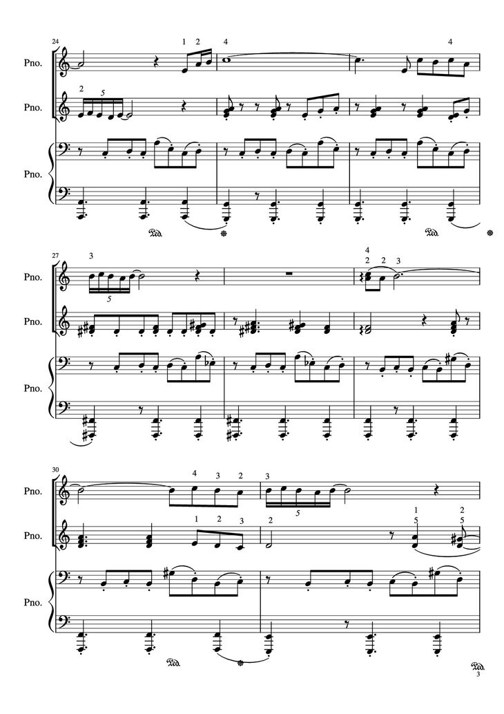Page 3 of the piano sheet music PDF Piano - Libertango (piano duet) by Astor Piazzolla