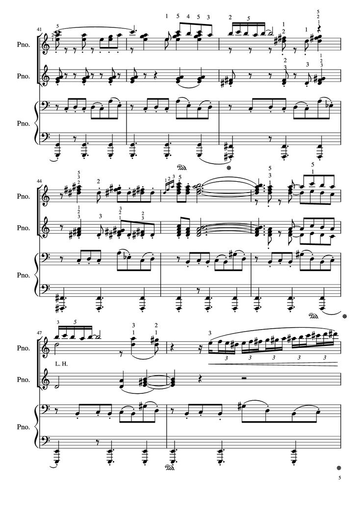 Page 5 of the piano sheet music PDF Piano - Libertango (piano duet) by Astor Piazzolla
