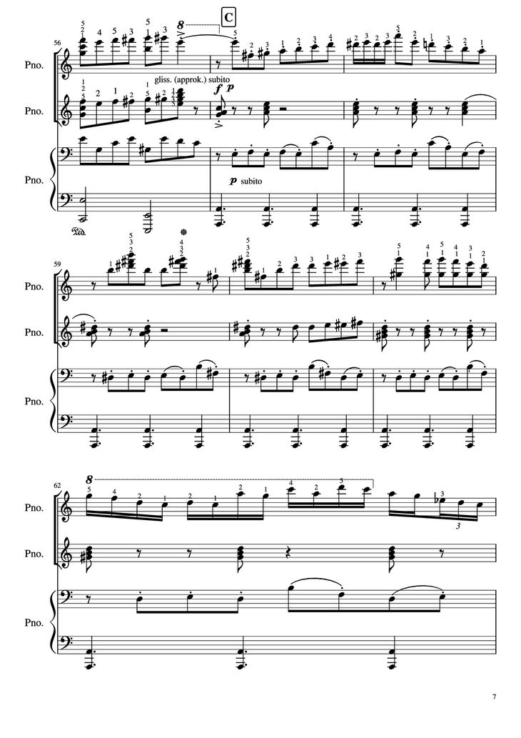 Page 7 of the piano sheet music PDF Piano - Libertango (piano duet) by Astor Piazzolla