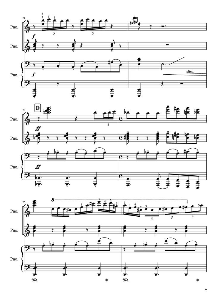 Page 9 of the piano sheet music PDF Piano - Libertango (piano duet) by Astor Piazzolla
