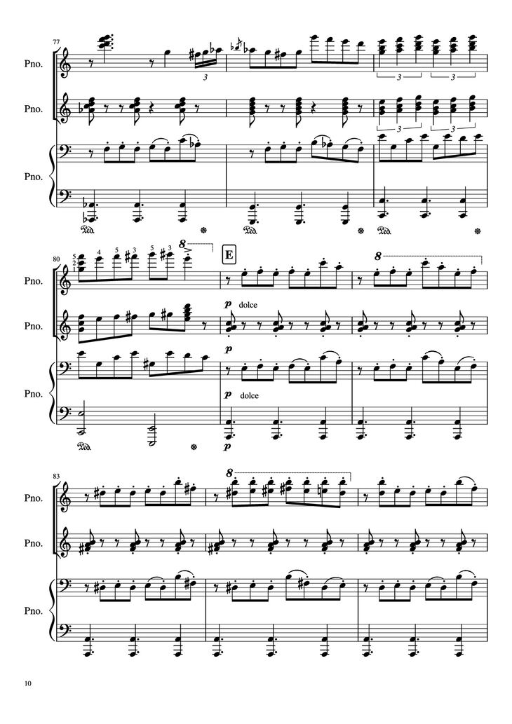 Page 10 of the piano sheet music PDF Piano - Libertango (piano duet) by Astor Piazzolla