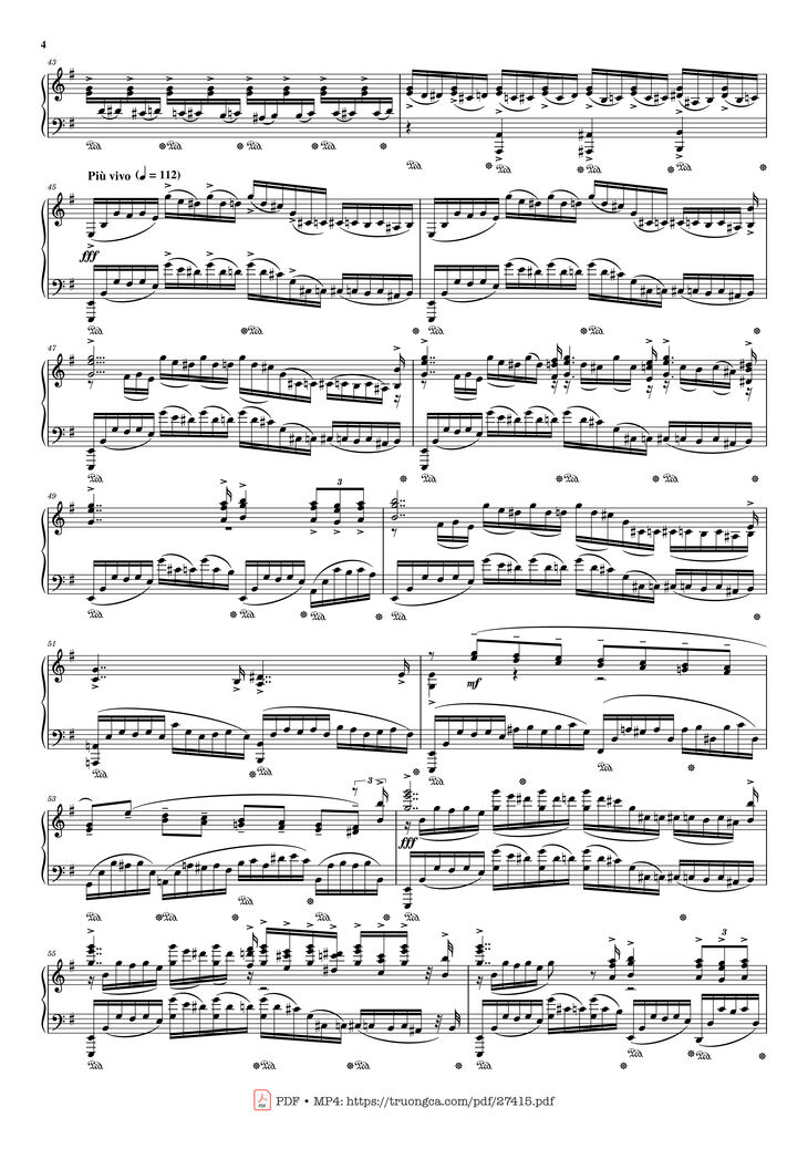 Page 4 of the piano sheet music PDF Piano - Moment Musicaux - Op.16 No.4 Piano by Sergei Rachmaninoff