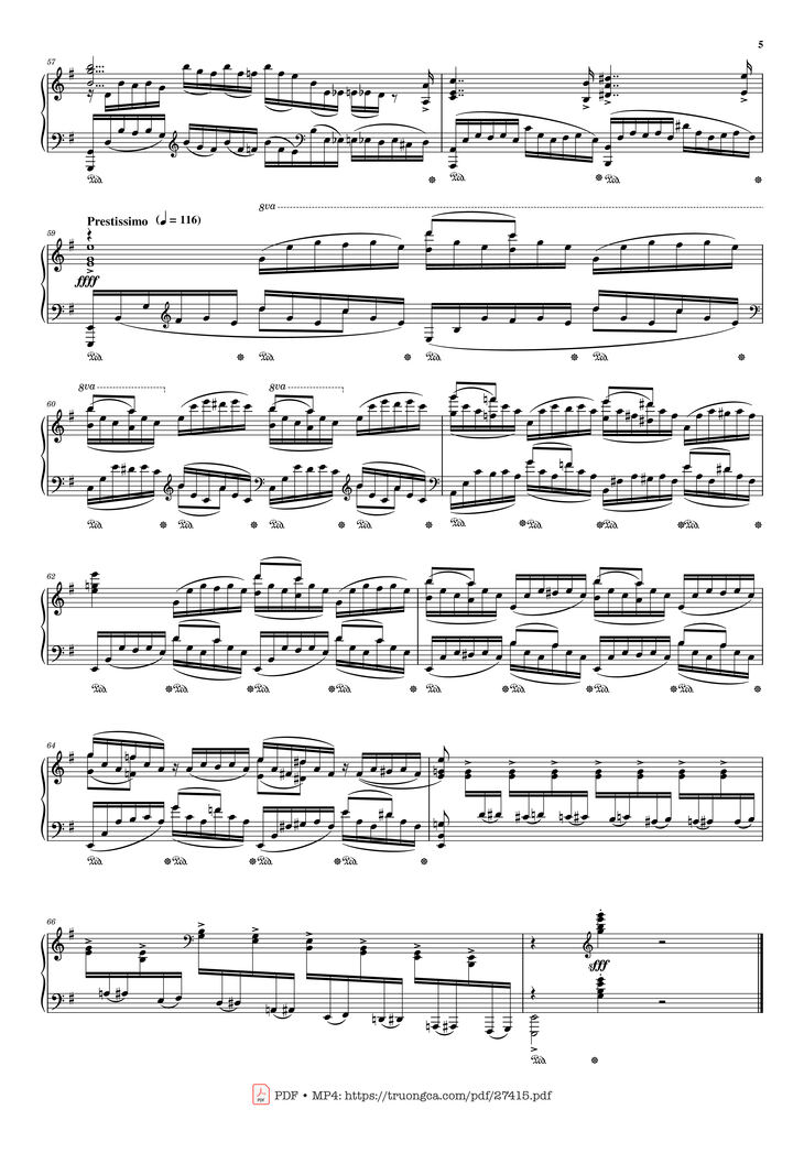 Page 5 of the piano sheet music PDF Piano - Moment Musicaux - Op.16 No.4 Piano by Sergei Rachmaninoff
