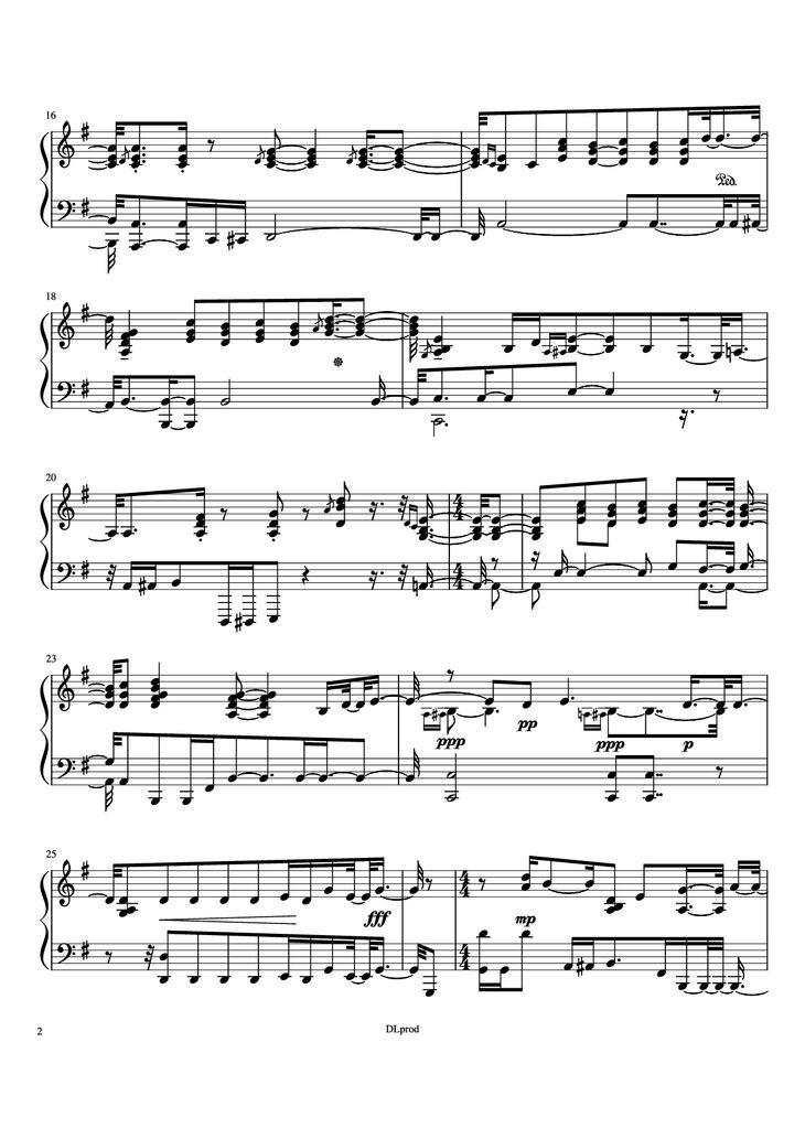 Page 2 of the piano sheet music PDF Piano - Man in the miror Piano by Love-nsky