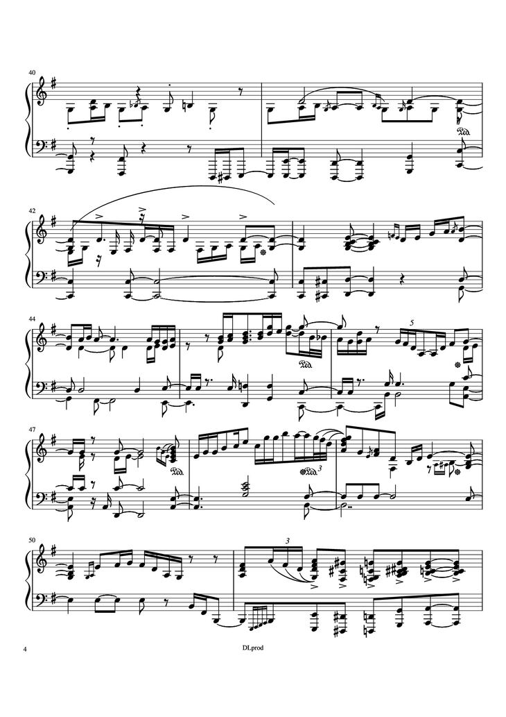 Page 4 of the piano sheet music PDF Piano - Man in the miror Piano by Love-nsky