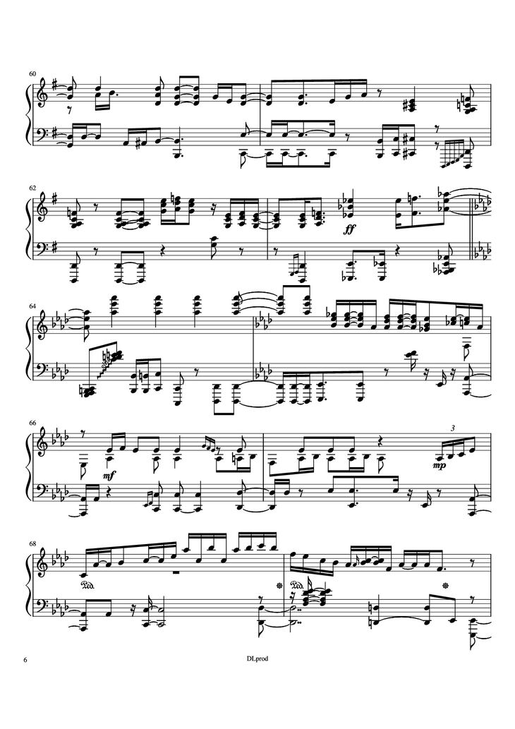 Page 6 of the piano sheet music PDF Piano - Man in the miror Piano by Love-nsky