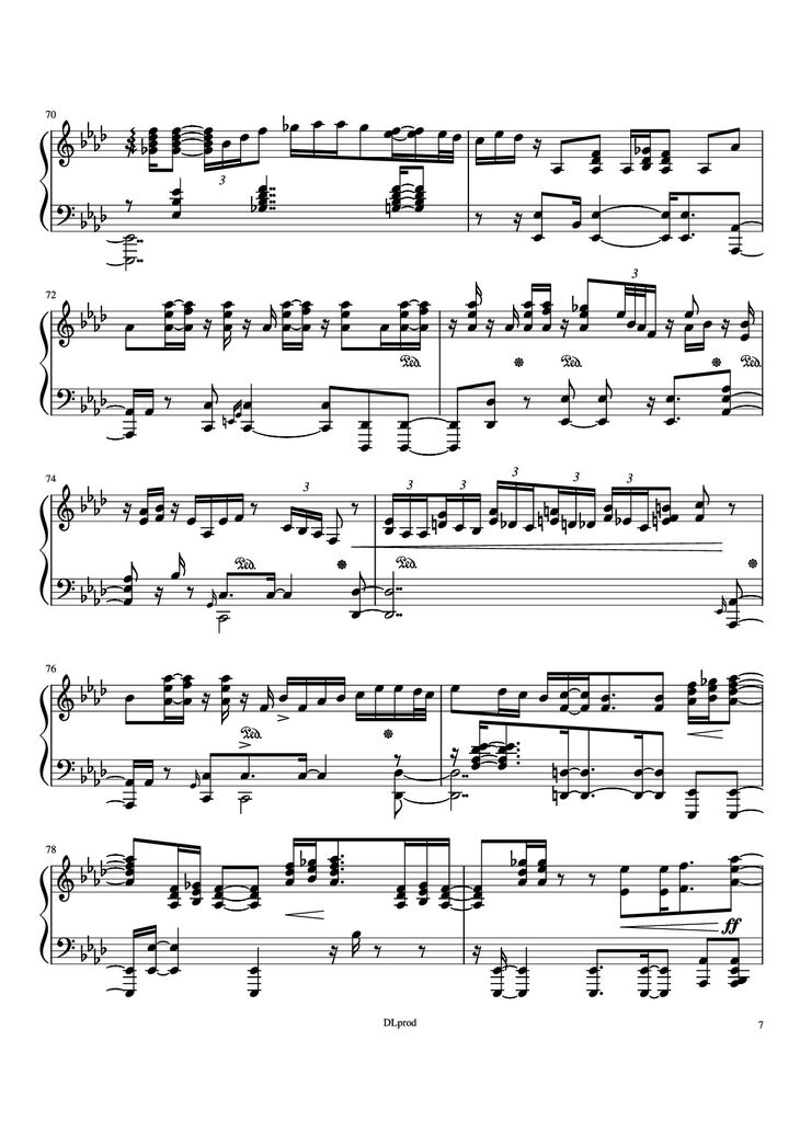 Page 7 of the piano sheet music PDF Piano - Man in the miror Piano by Love-nsky