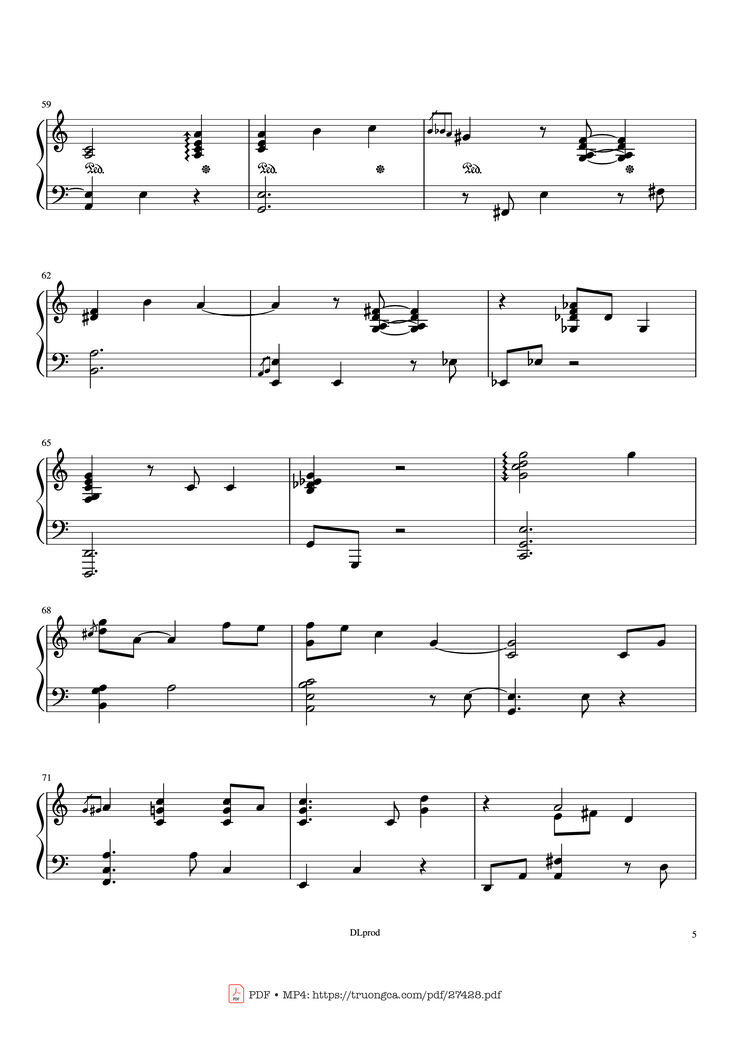 Page 5 of the piano sheet music PDF Piano - Piano man - Billy Joel (Easy Piano) by Love-nsky