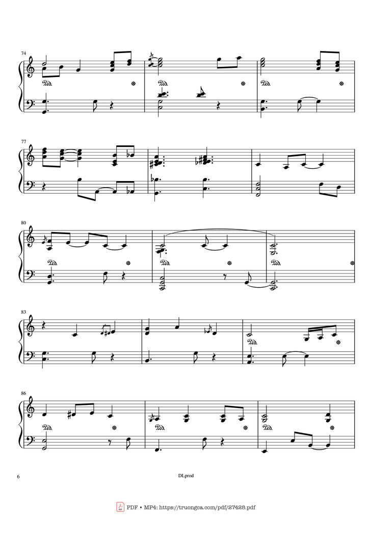 Page 6 of the piano sheet music PDF Piano - Piano man - Billy Joel (Easy Piano) by Love-nsky