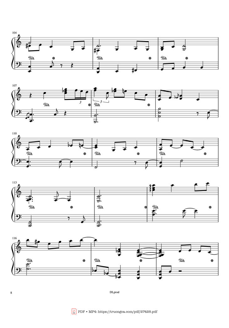 Page 8 of the piano sheet music PDF Piano - Piano man - Billy Joel (Easy Piano) by Love-nsky