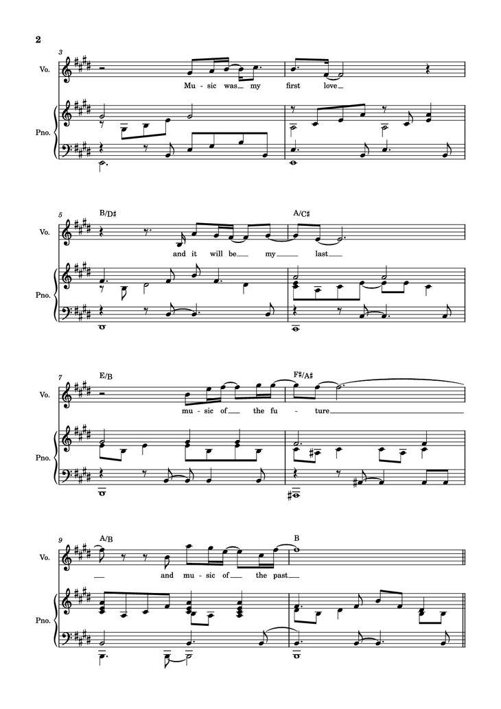 Page 2 of the piano sheet music PDF Piano - score-ac10da829c3a45c6064f733a05b3831e Piano by Undefined