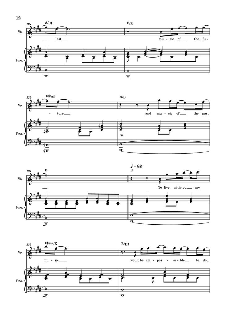 Page 12 of the piano sheet music PDF Piano - score-ac10da829c3a45c6064f733a05b3831e Piano by Undefined