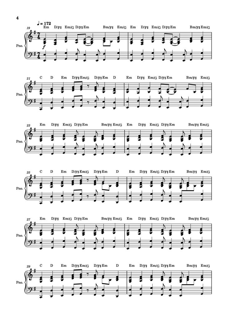 Page 4 of the piano sheet music PDF Piano - score-ac10da829c3a45c6064f733a05b3831e Piano by Undefined